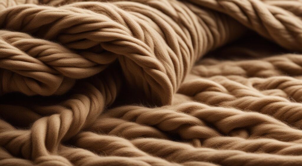 tecido felpudo feito com algodão ou lã