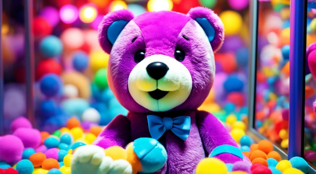 brinquedo ursinho de pelúcia colorido