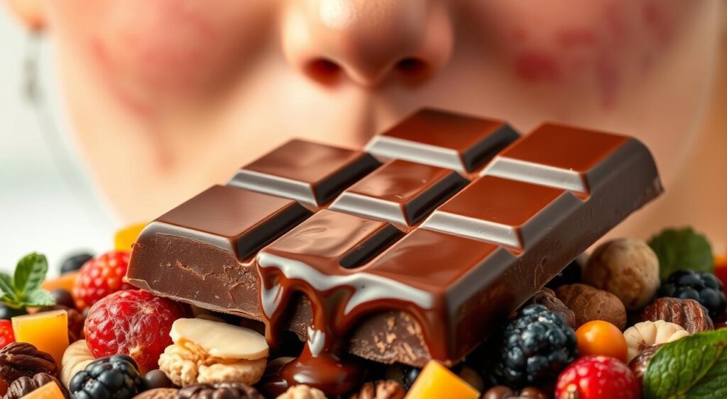 comer chocolate e acne