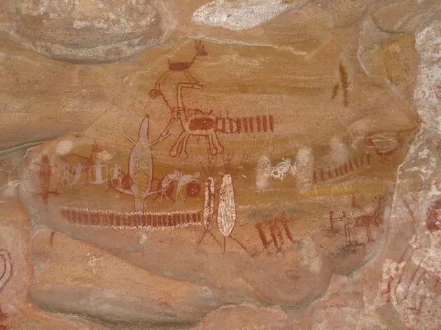 Pinturas rupestres na Serra da Capivara, no Piauí