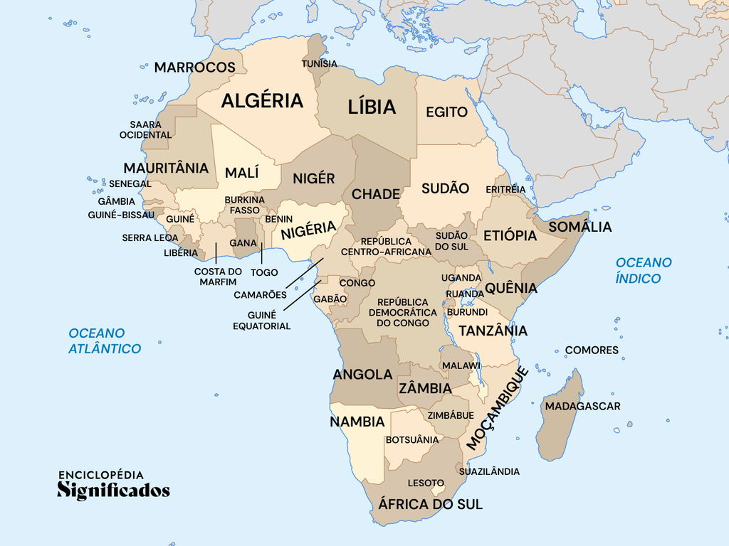 Mapa político da África