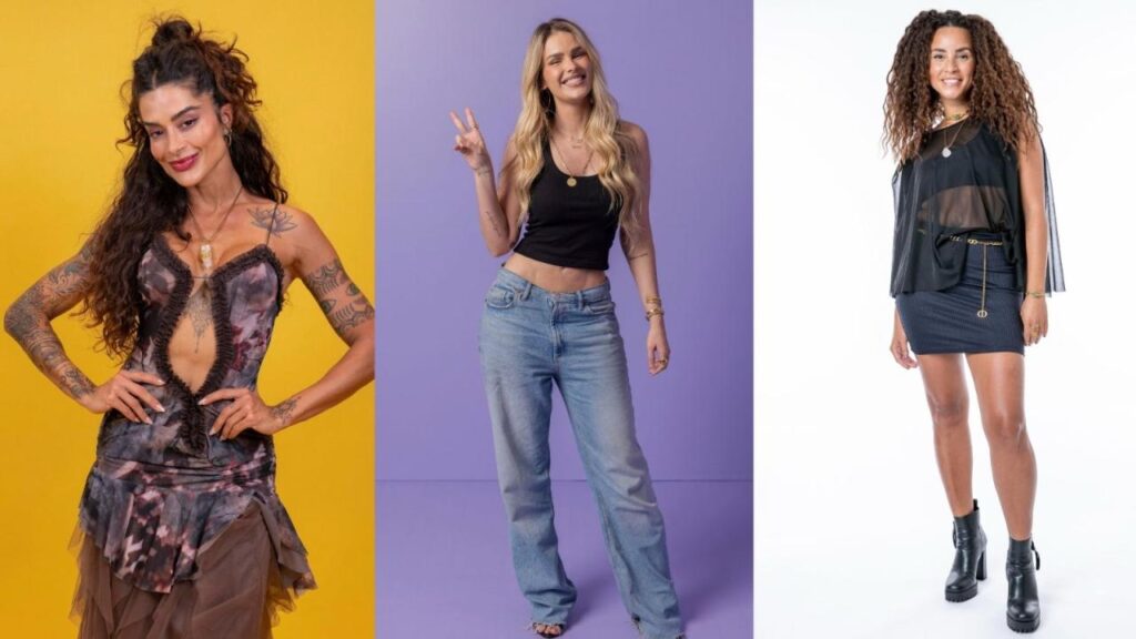 Aline Campos, Yasmin Brunet e Domitila Barros.